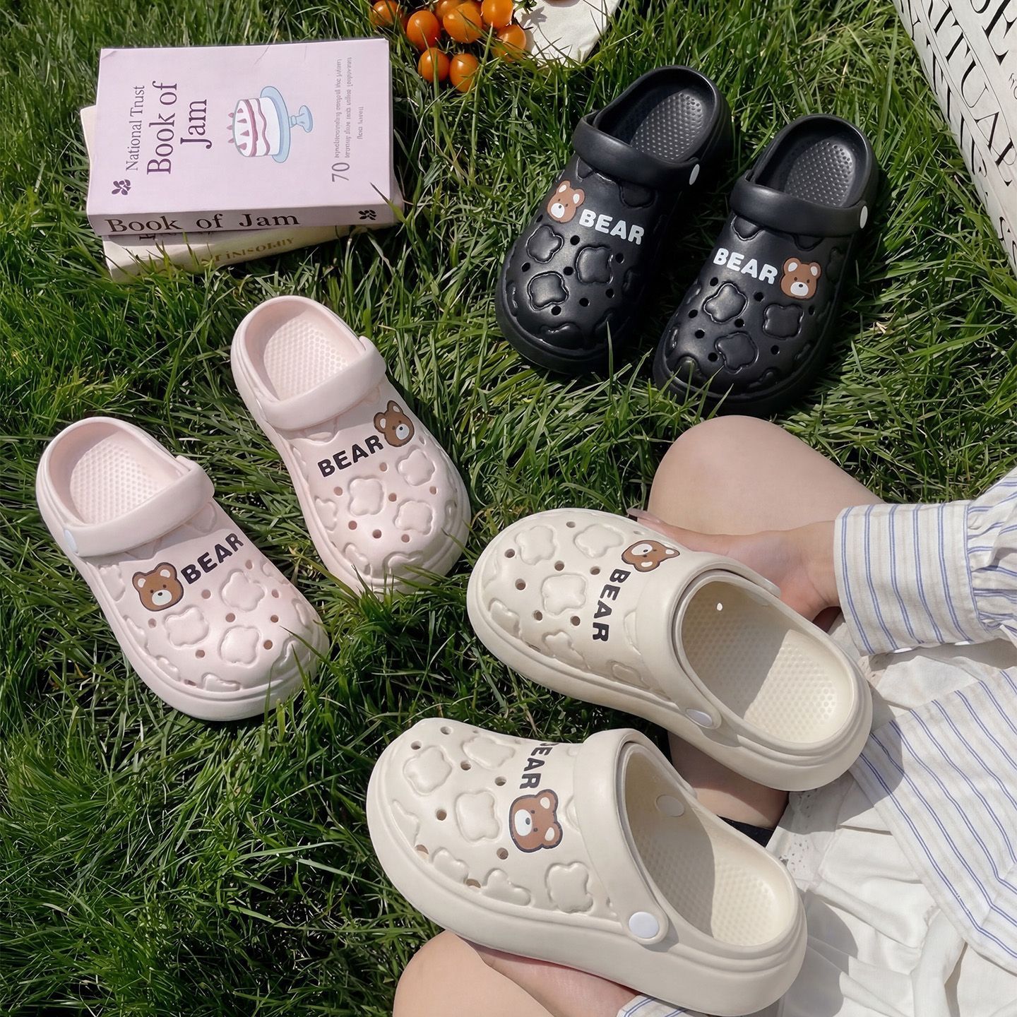 Men Shoes On Cloud - 여성 남성 만화 곰 EVA 클로그