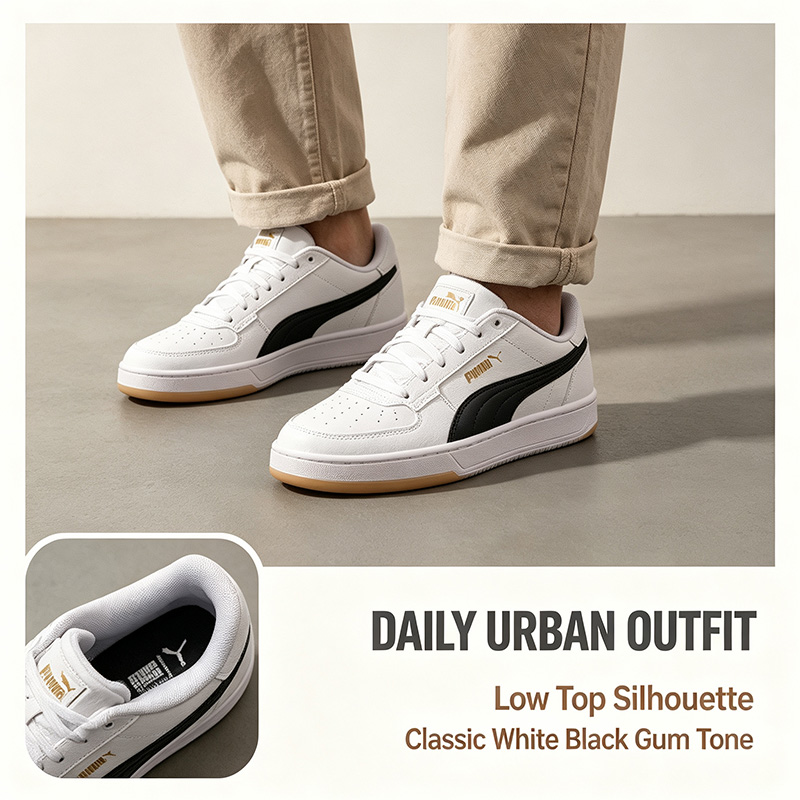 Men'S Shoes Puma Sneakers - PUMA 남성 화이트 블랙 로우탑 스니커즈