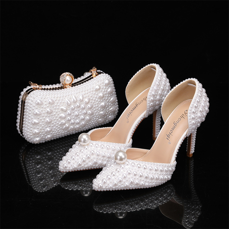 Men Shoes For Wedding - 여성용 가방 및 신발 세트 진주