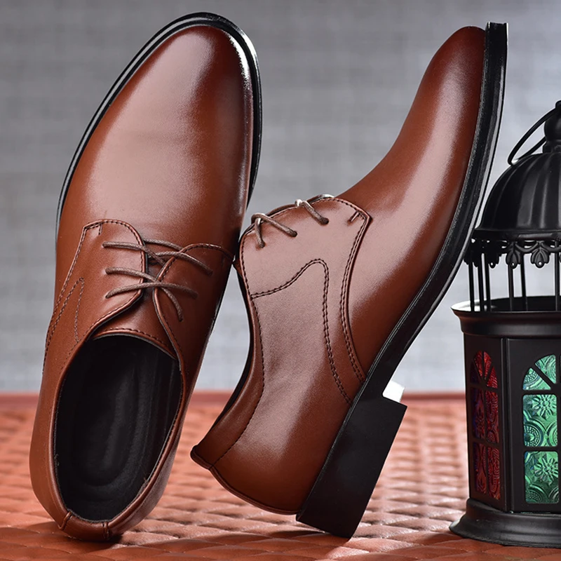 Men Shoes Boss - 남성 신발 남성용 블랙 가죽 정장