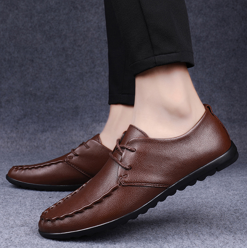 Men Shoes Boss - 남성용 진짜 가죽 신발, 미니멀하고 편안한