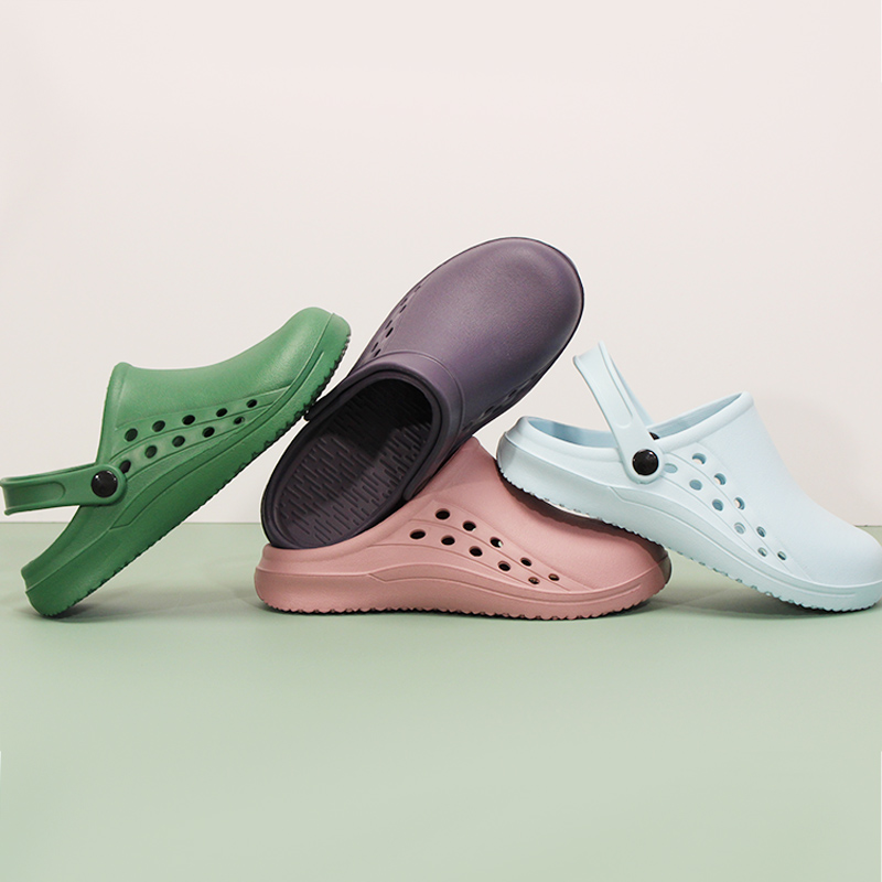 Men Shoes For Office Work - 스텝인 솔리드 컬러 의료 간호용 클로그