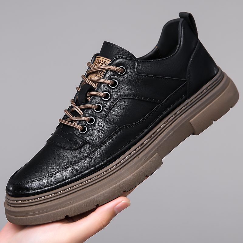 Men Shoes For Office Work - 남성용 두꺼운 밑창 보드화 클래식 편안한
