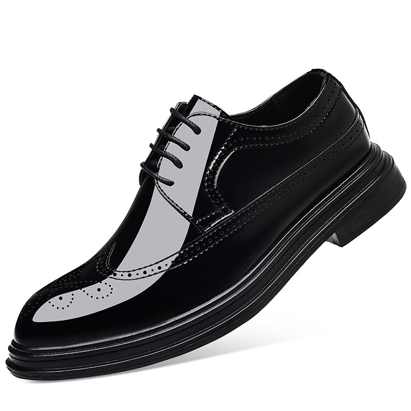 남성용 에나멜 브로그 드레스 슈즈, 레이스업 정장 옥스 - Men Shoes For Wedding 리뷰 및 가격