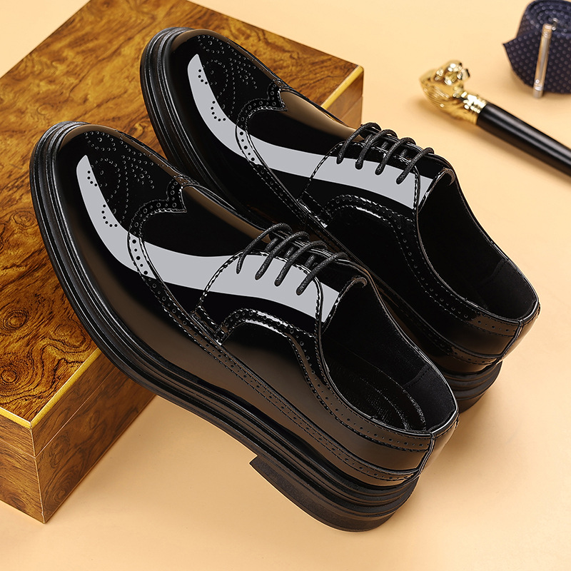 남성용 에나멜 브로그 드레스 슈즈, 레이스업 정장 옥스 - Men Shoes For Wedding 리뷰 및 가격