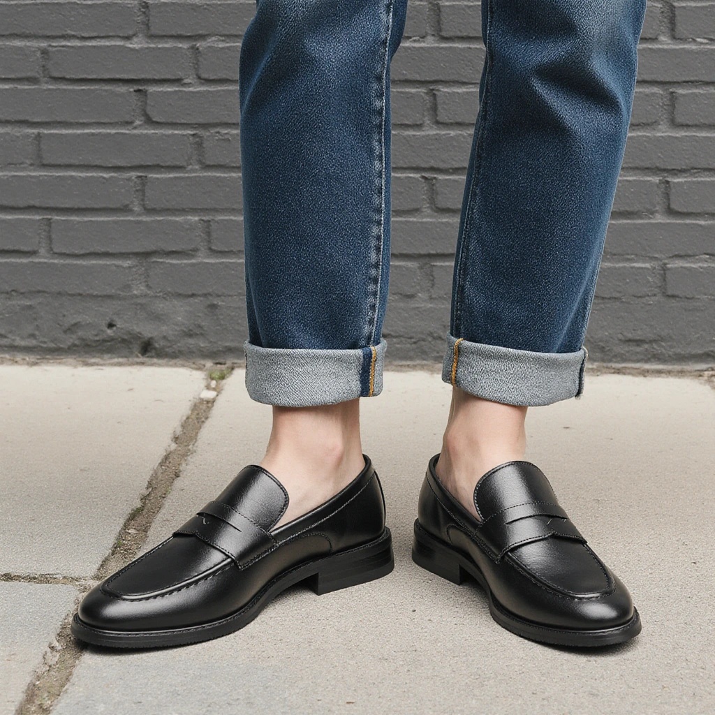 남성용 블랙 페니 로퍼 클래식 비즈니스 드레스 슈즈 슬 - Men Shoes For Office Work 리뷰 및 가격