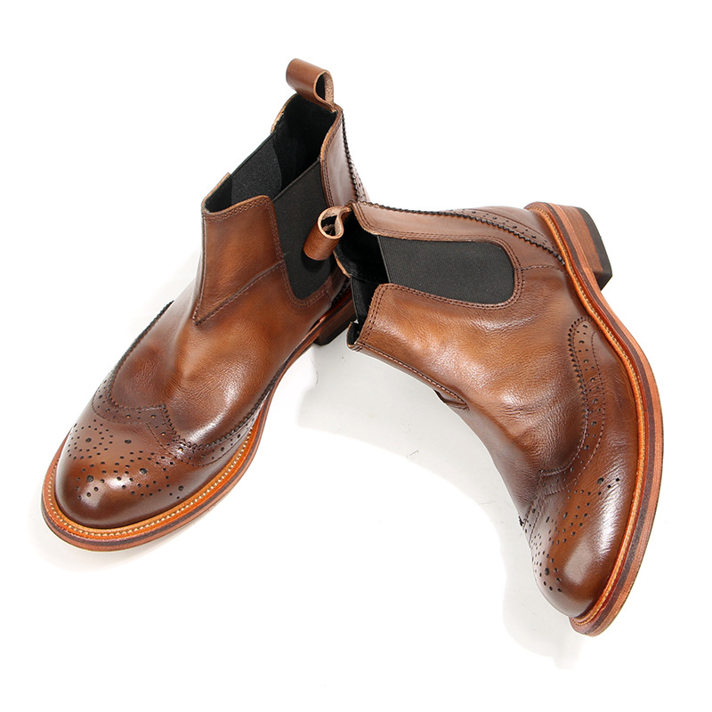 새로운 수제 남자 빈티지 영국 발목 부츠 가을 봄 공구 - Men Shoes For Wedding 리뷰 및 가격