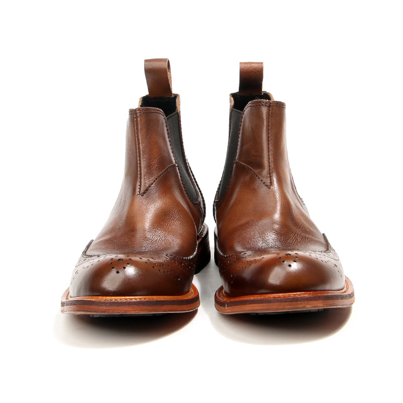 새로운 수제 남자 빈티지 영국 발목 부츠 가을 봄 공구 - Men Shoes For Wedding 리뷰 및 가격