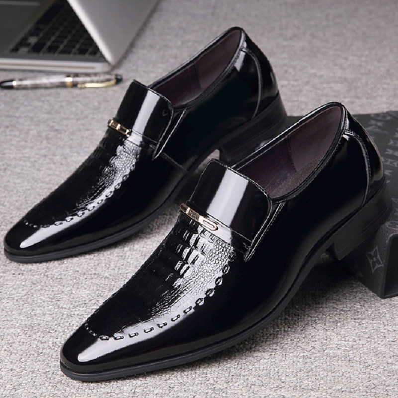 남성 가죽 신발 특허 가죽 비즈니스 신발 지적 발가락  - Men Shoes For Office Work 리뷰 및 가격