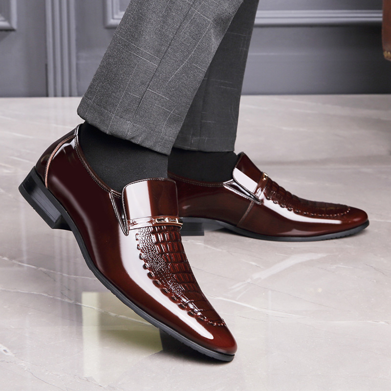 남성 가죽 신발 특허 가죽 비즈니스 신발 지적 발가락  - Men Shoes For Office Work 리뷰 및 가격