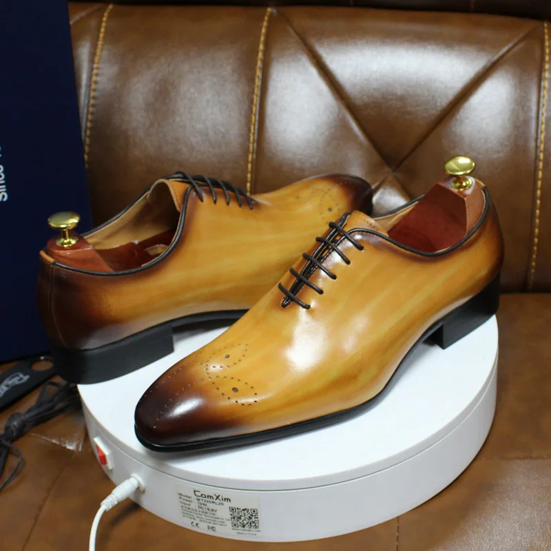 남성용 옥스퍼드 정품 가죽 신발, 홀컷 패션 포인티드  - Men Shoes Boss 리뷰 및 가격