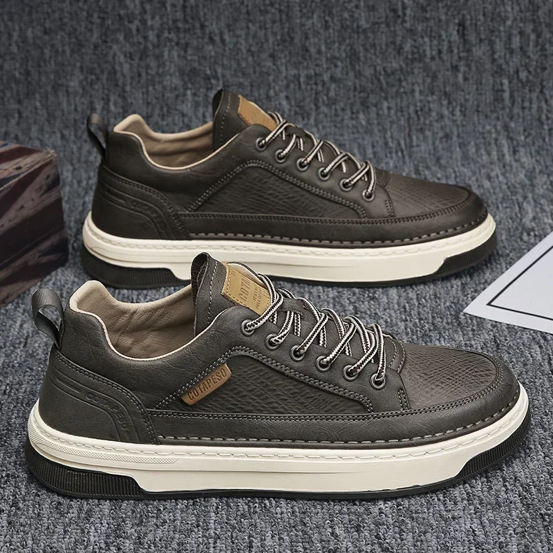 남성용 캐주얼 가죽 신발, 2025 가을 플랫, 블랙  - Men Shoes For Office Work 리뷰 및 가격