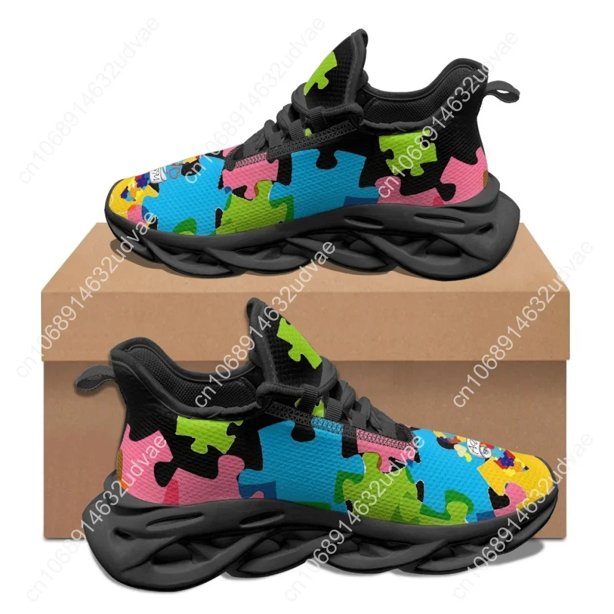 자폐증 인식 스포츠 운동화 컬러 퍼즐 내구성이 뛰어난  - Men Shoes Running 리뷰 및 가격