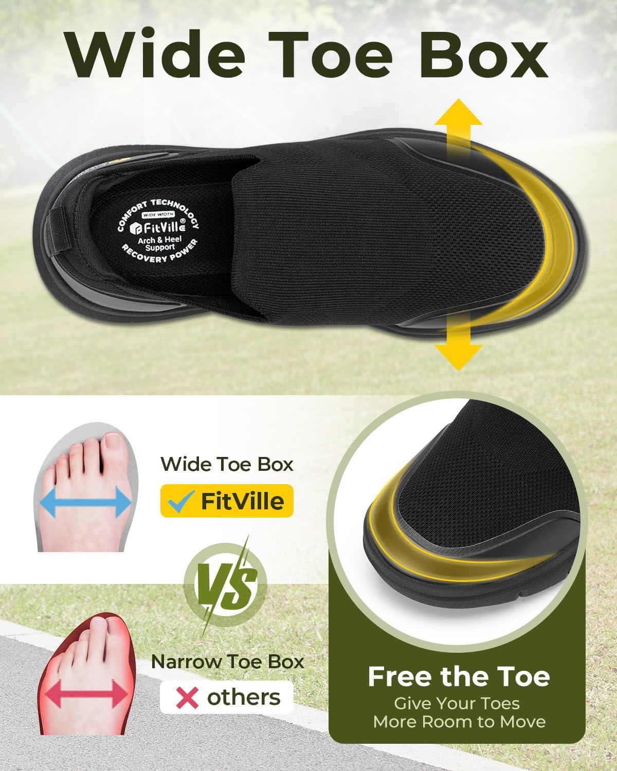 FitVille 남성용 엑스트라 와이드 슬립온 정형외과 - Men'S Shoes Plantar Fasciitis 리뷰 및 가격