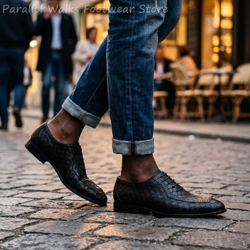사르토리얼 남성 옥스퍼드 슈즈, 물고기 비늘 무늬 엠보 - Men Shoes For Wedding 리뷰 및 가격