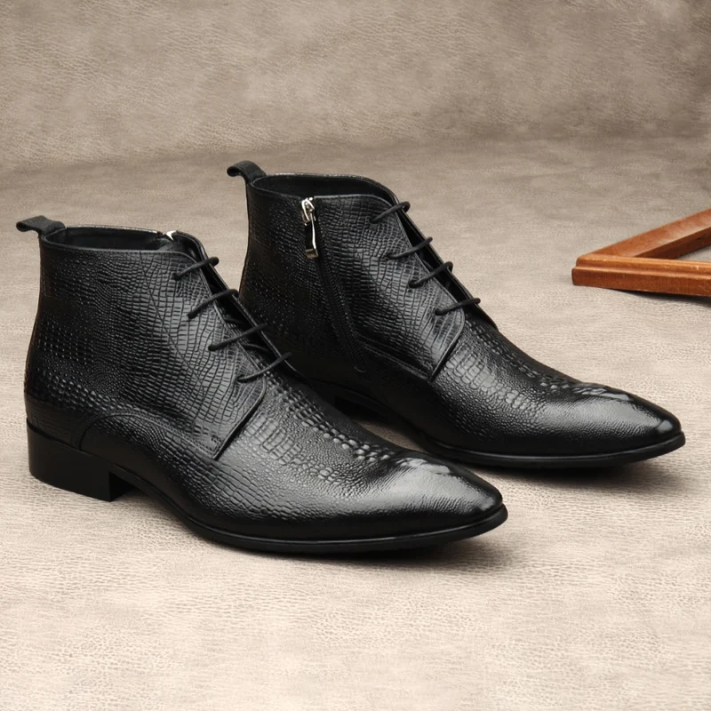 럭셔리 남성용 천연 가죽 부츠 악어 무늬 수제 고품질  - Men Shoes For Wedding 리뷰 및 가격